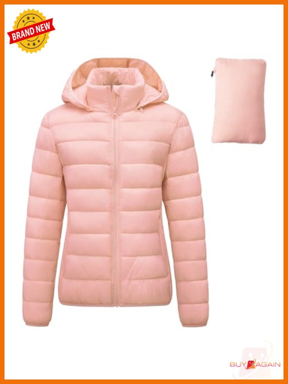 Women's Packable Puffer Jacket Lightweight Waterproof Hooded Quilted Coat